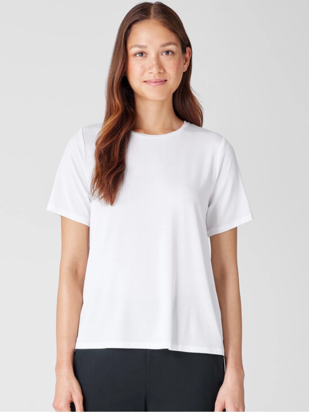 Eileen Fisher White Nwt Crew Neck Tee Shirt Size M